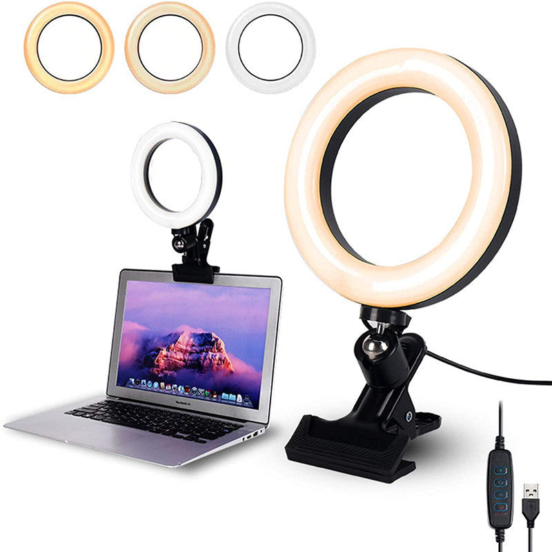 Straight Desktop Clip Live Broadcast Beauty 8 Inch 6 Inch Fill Light Computer Camera Ring Fill Light